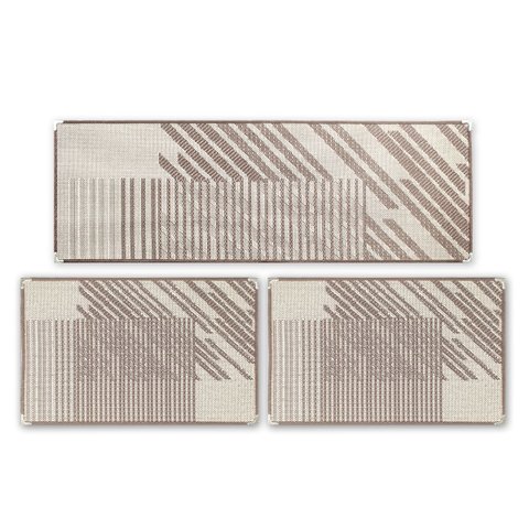 Jogo Tapete Cozinha Kit 3 Peças Sisal Antiderrapante Ks-86