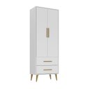 Ver imagem 5 de Quarto Infantil Completo Guarda-Roupa 2 Portas 2 Gavetas com Cômoda Magia Espresso Móveis Branco
