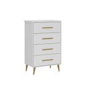 Ver imagem 6 de Quarto Infantil Completo Guarda-Roupa 2 Portas 2 Gavetas com Cômoda Magia Espresso Móveis Branco