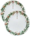 Ver imagem 1 de Kit Jogo Prato Raso Jantar 2pçs 2 Pessoas Noel Natal 28cm
