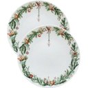 Ver imagem 1 de Kit Jogo Prato Raso Jantar 2pçs 2 Pessoas Noel Natal 28cm