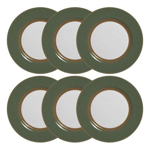 Conjunto de 6 Pratos Rasos Celebrate Verde