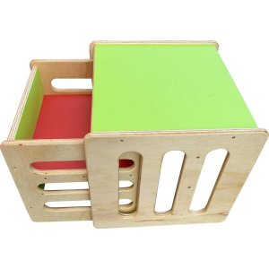 Kit Mesa e Cadeira Cubo Montessoriano Infantil Escola