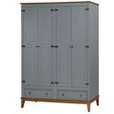 Ver imagem 1 de Armario Malibu 4 Portas e 2 Gavetas Cor Cinza com Amendoa 204 Cm - 63657