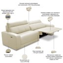 Ver imagem 6 de Sofá 4 Lugares Rettrátil Reclinável Elétrico 284cm Mazi L06 Couro Off White - Lyam Decor