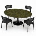 Ver imagem 3 de Mesa de Jantar Saarinen Oval 120x80 cm Tampo Mármore Vitória Régia Base Laca Preta