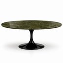 Ver imagem 1 de Mesa de Jantar Saarinen Oval 120x80 cm Tampo Mármore Vitória Régia Base Laca Preta