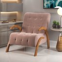 Ver imagem 1 de Poltrona malvie Mel/veludo Rosa - Casa Giulia