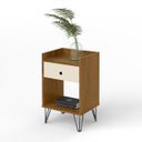Ver imagem 2 de Mesa de Cabeceira Gabriela cor Freijó com Off White - Comprar Moveis Em Casa