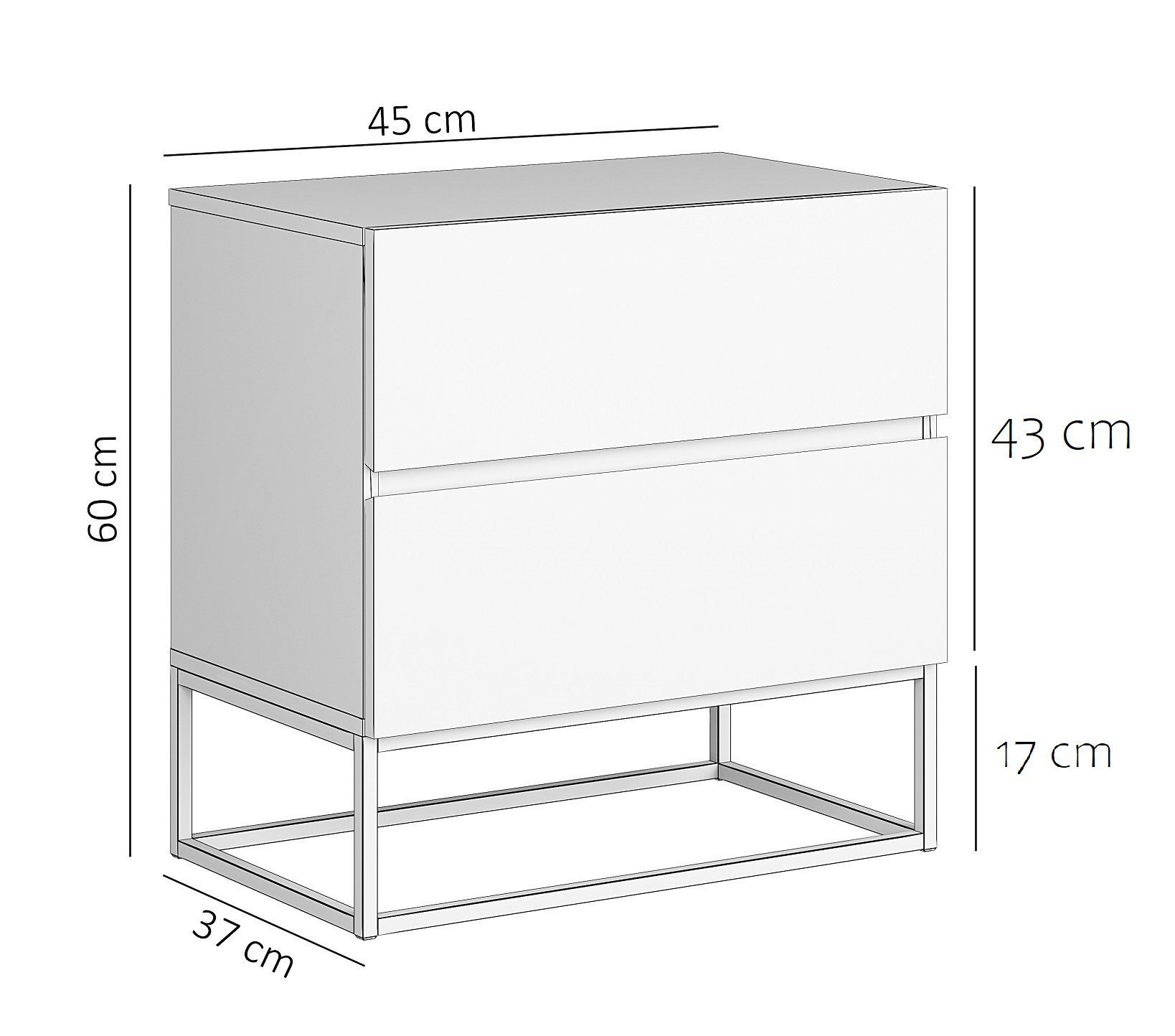 Mesa Cabeceira Estilo Industrial Eros 45cm Cinza com Pes Cobre - 3