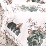 Xale Decorativo Bege Floral Solaris 1,50x1,50 Tecido Jacquard - 3