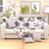 Xale Decorativo Bege Floral Solaris 1,50x1,50 Tecido Jacquard - 4