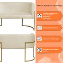 Ver imagem 5 de Namoradeira 2 Lugares Decorativa Luana Base Gold Veludo Bege - Montanaris Decor Md Montanaris Decor