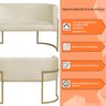 Namoradeira 2 Lugares Decorativa Luana Base Gold Veludo Bege - Montanaris Decor Md Montanaris Decor - 5
