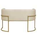 Ver imagem 2 de Namoradeira 2 Lugares Decorativa Luana Base Gold Veludo Bege - Montanaris Decor Md Montanaris Decor