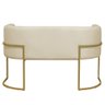 Namoradeira 2 Lugares Decorativa Luana Base Gold Veludo Bege - Montanaris Decor Md Montanaris Decor - 2