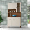 Ver imagem 2 de Kit Cozinha 6 Portas e Gaveta Golden Nogueira / Off White