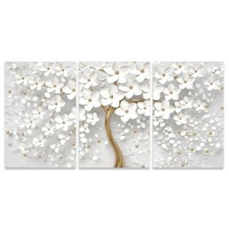 Quadro Decorativo Flor Cerejeira Branca Artístico Grande 180x90 em Tecido Canvas - Framez - 3