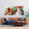 Quadro Abstrato Colorido Grande Para Sala Recepção Mosaico 3 Peças decorativo Canvas - 2