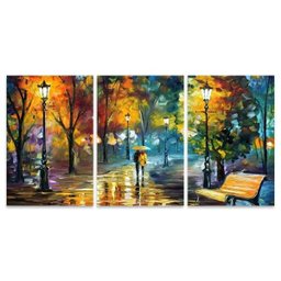 Quadro Abstrato Moderno Artístico Colorido Grande 180x90 para Sala Recepção - 3