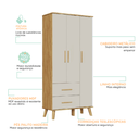 Ver imagem 4 de Kit Berço Guarda Roupa, Cômoda Quarto Infantil Sky 100% Mdf