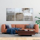 Ver imagem 1 de Quadro Abstrato Moderno Marrom Grande para Sala Apê 180x90 em Canvas