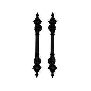 Puxador Duplo para Portas Estilo Colonial Jd 33cm Preto Fosco