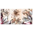 Ver imagem 2 de Quadro Decorativo para Sala Apê Flores Peônias 150x75 em Canvas