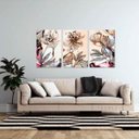 Ver imagem 1 de Quadro Decorativo para Sala Apê Flores Peônias 150x75 em Canvas