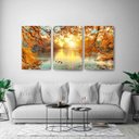 Ver imagem 2 de Quadro Lago Ao Entardecer para Sala Quarto em Canvas 150x75 - Framez