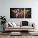 Ver imagem 1 de Quadro Mapa Mundi Grande para Sala Apê Escritórios Decorativo em Canvas 150x75