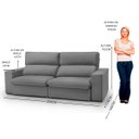 Ver imagem 3 de Sofá Retrátil e Reclinável Toquio 4 Lugares Moderno D26 Sala - 218 Cm