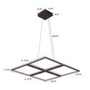 Ver imagem 3 de Pendente Led Louise Moderno 4 Módulos Quadrado Café 64W 3000K Bivolt