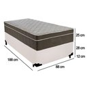 Ver imagem 2 de Cama Box Solteiro Sintético + Colchão de Molas Ensacadas - Sereneprime - 88cm Branco