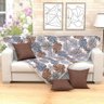 Xale Decorativo para Sofá Floral Estampado Marrom 1,50x1,50 com Franja - 4