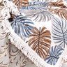 Xale Decorativo para Sofá Floral Estampado Marrom 1,50x1,50 com Franja - 3
