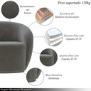 Ver imagem 3 de Conjunto 1 Sofá Living 180cm e 1 Poltrona Decorativa Sala de Estar Íbis Encosto Fixo Veludo Grafite 