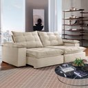 Ver imagem 1 de Sofá 4 Lugares Retrátil e Reclinável Espanha 250cm Bege Claro - Celflex