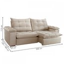 Ver imagem 3 de Sofá 4 Lugares Retrátil e Reclinável Espanha 250cm Bege Claro - Celflex