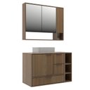 Ver imagem 2 de Conjunto para Banheiro Modulado 802 com Cuba e Espelheira 100cm Prime Yescasa Marrom/Noce