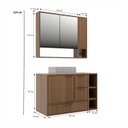 Ver imagem 3 de Conjunto para Banheiro Modulado 802 com Cuba e Espelheira 100cm Prime Yescasa Marrom/Noce
