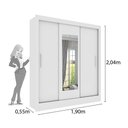 Ver imagem 4 de Roupeiro 3 Portas Valencia com Espelho Neve