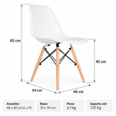 Ver imagem 3 de Cadeira Eames Eiffel Wood Branca com Pés de Madeira – Empório Tiffany Branca