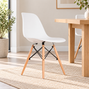 Ver imagem 1 de Cadeira Eames Eiffel Wood Branca com Pés de Madeira – Empório Tiffany Branca