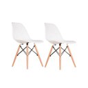Ver imagem 1 de Kit 2 Cadeiras Eames em Madeira e Pp Brancas