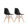 Kit 2 Cadeiras Eames em Madeira e Pp Pretas - 1