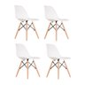 Kit 4 Cadeiras Eames em Madeira e Pp Brancas - 1
