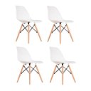 Ver imagem 1 de Kit 4 Cadeiras Eames em Madeira e Pp Brancas