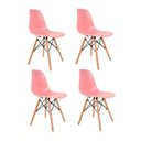 Ver imagem 1 de Kit 4 Cadeiras Eames em Madeira e Pp Rosas