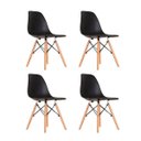 Ver imagem 1 de Kit 4 Cadeiras Eames em Madeira e Pp Pretas